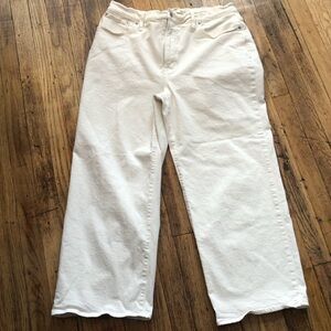 Madewell The Perfect Vintage Wide Leg Crop, White, Size 33